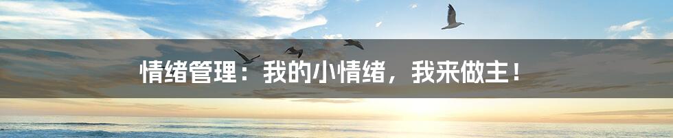 情绪管理：我的小情绪，我来做主！
