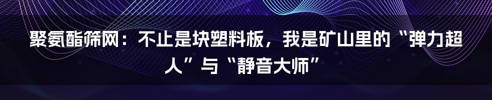 聚氨酯筛网：不止是块塑料板，我是矿山里的“弹力超人”与“静音大师”