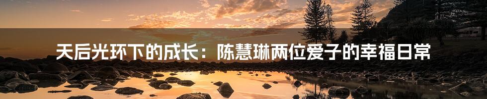 天后光环下的成长：陈慧琳两位爱子的幸福日常