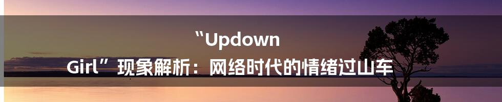 “Updown Girl”现象解析：网络时代的情绪过山车