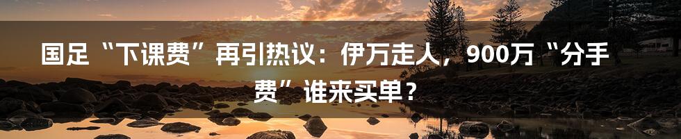 国足“下课费”再引热议：伊万走人，900万“分手费”谁来买单？