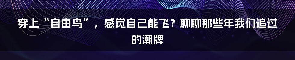 穿上“自由鸟”，感觉自己能飞？聊聊那些年我们追过的潮牌