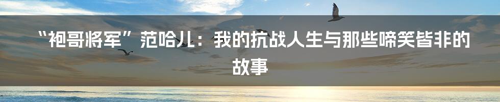 “袍哥将军”范哈儿：我的抗战人生与那些啼笑皆非的故事