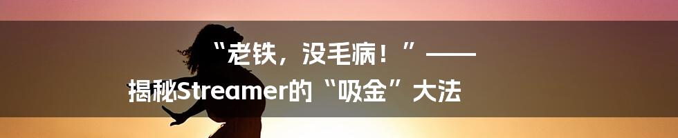“老铁，没毛病！”—— 揭秘Streamer的“吸金”大法