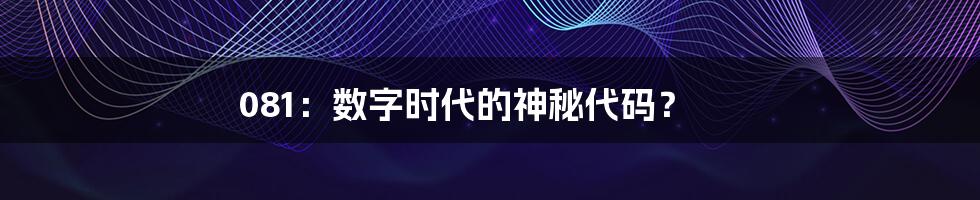 081：数字时代的神秘代码？