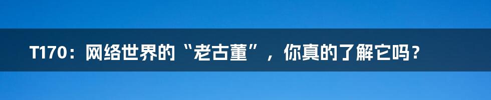 T170：网络世界的“老古董”，你真的了解它吗？