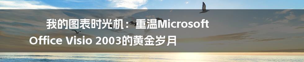 我的图表时光机：重温Microsoft Office Visio 2003的黄金岁月