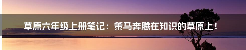 草原六年级上册笔记：策马奔腾在知识的草原上！