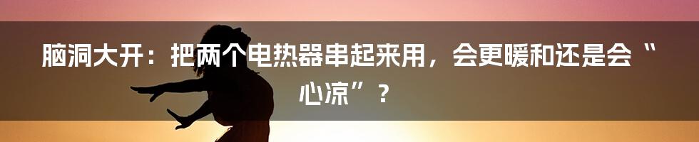 脑洞大开：把两个电热器串起来用，会更暖和还是会“心凉”？