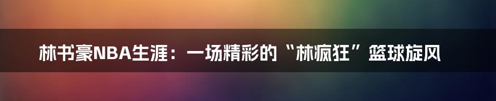 林书豪NBA生涯：一场精彩的“林疯狂”篮球旋风