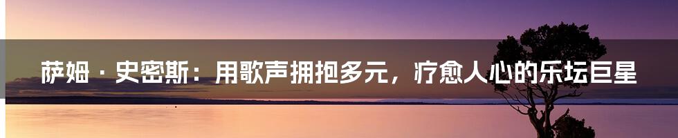 萨姆·史密斯：用歌声拥抱多元，疗愈人心的乐坛巨星