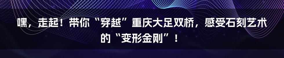 嘿，走起！带你“穿越”重庆大足双桥，感受石刻艺术的“变形金刚”！