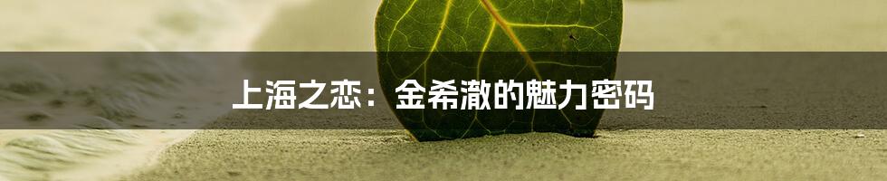 上海之恋：金希澈的魅力密码