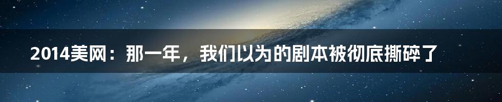 2014美网：那一年，我们以为的剧本被彻底撕碎了