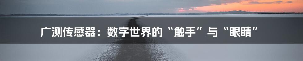 广测传感器：数字世界的“触手”与“眼睛”