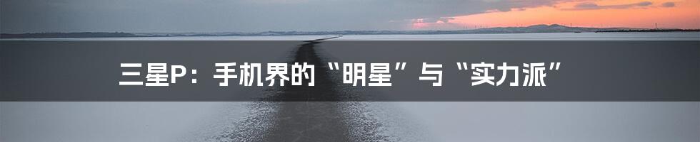 三星P：手机界的“明星”与“实力派”