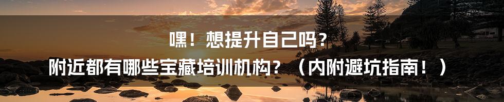 嘿！想提升自己吗？ 附近都有哪些宝藏培训机构？（内附避坑指南！）