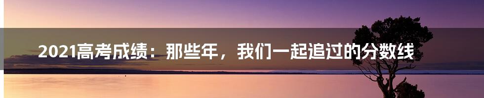 2021高考成绩：那些年，我们一起追过的分数线