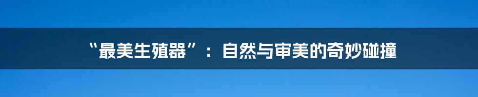 “最美生殖器”：自然与审美的奇妙碰撞