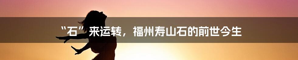 “石”来运转，福州寿山石的前世今生