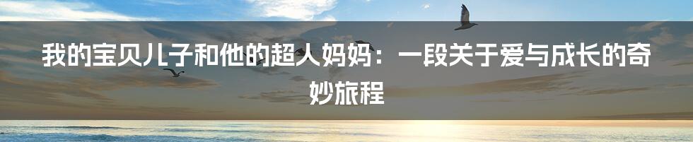 我的宝贝儿子和他的超人妈妈：一段关于爱与成长的奇妙旅程