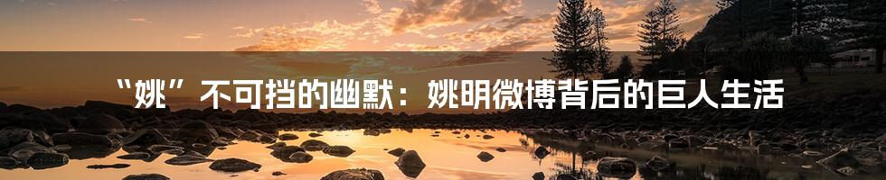 “姚”不可挡的幽默：姚明微博背后的巨人生活