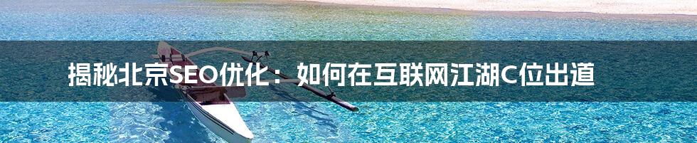 揭秘北京SEO优化：如何在互联网江湖C位出道