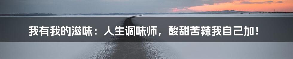 我有我的滋味：人生调味师，酸甜苦辣我自己加！