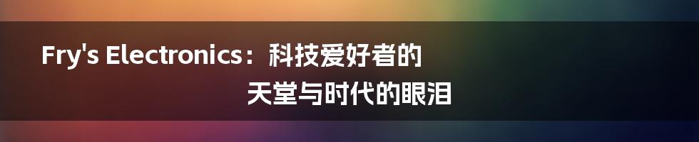 Fry's Electronics：科技爱好者的天堂与时代的眼泪
