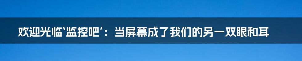 欢迎光临‘监控吧’：当屏幕成了我们的另一双眼和耳