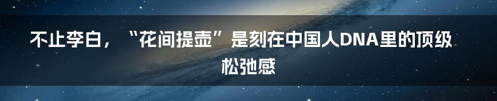 不止李白，“花间提壶”是刻在中国人DNA里的顶级松弛感