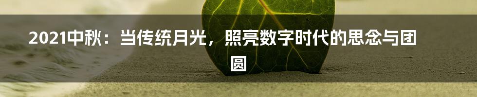 2021中秋：当传统月光，照亮数字时代的思念与团圆