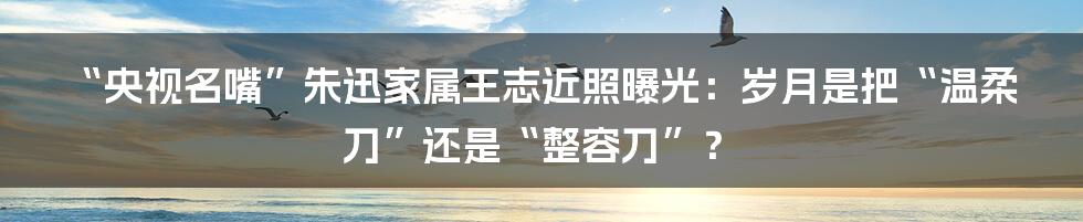 “央视名嘴”朱迅家属王志近照曝光：岁月是把“温柔刀”还是“整容刀”？