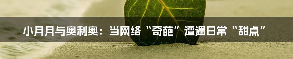 小月月与奥利奥：当网络“奇葩”遭遇日常“甜点”