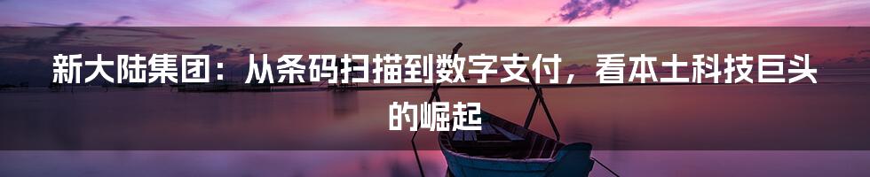 新大陆集团：从条码扫描到数字支付，看本土科技巨头的崛起
