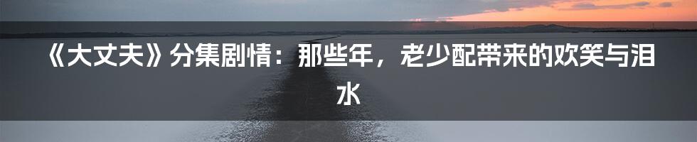 《大丈夫》分集剧情：那些年，老少配带来的欢笑与泪水