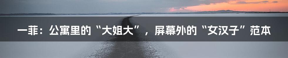 一菲：公寓里的“大姐大”，屏幕外的“女汉子”范本