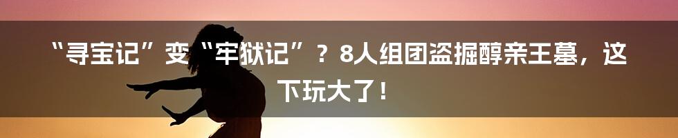 “寻宝记”变“牢狱记”？8人组团盗掘醇亲王墓，这下玩大了！