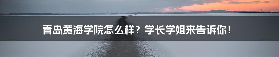 青岛黄海学院怎么样？学长学姐来告诉你！