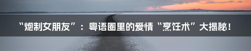 “炮制女朋友”：粤语圈里的爱情“烹饪术”大揭秘！