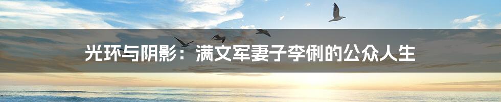 光环与阴影：满文军妻子李俐的公众人生