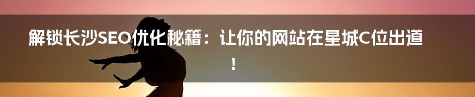 解锁长沙SEO优化秘籍：让你的网站在星城C位出道！