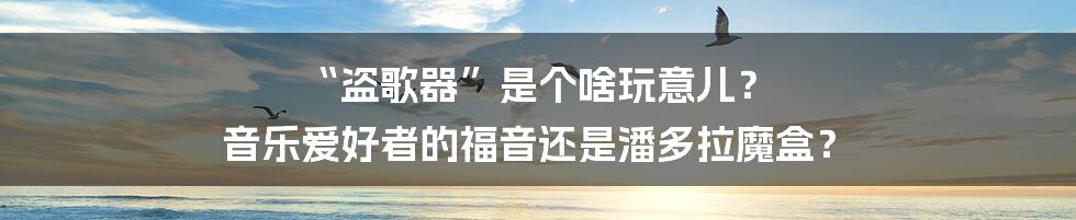 “盗歌器”是个啥玩意儿？ 音乐爱好者的福音还是潘多拉魔盒？