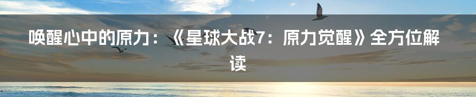唤醒心中的原力：《星球大战7：原力觉醒》全方位解读
