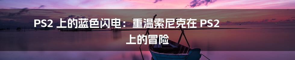 PS2 上的蓝色闪电：重温索尼克在 PS2 上的冒险