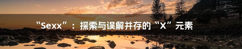 “Sexx”：探索与误解并存的“X”元素