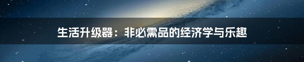 生活升级器：非必需品的经济学与乐趣