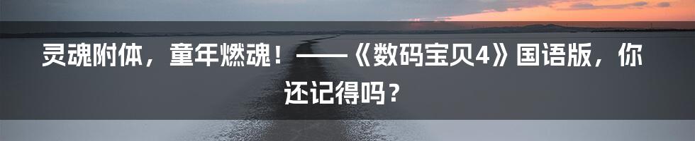 灵魂附体，童年燃魂！——《数码宝贝4》国语版，你还记得吗？