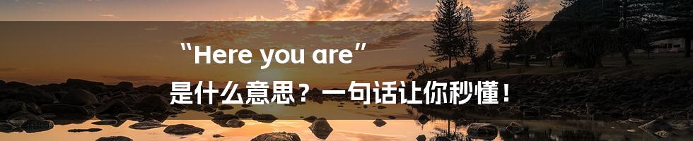 “Here you are” 是什么意思？一句话让你秒懂！