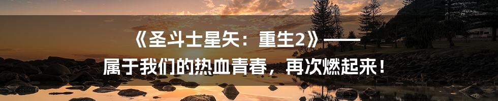 《圣斗士星矢：重生2》—— 属于我们的热血青春，再次燃起来！